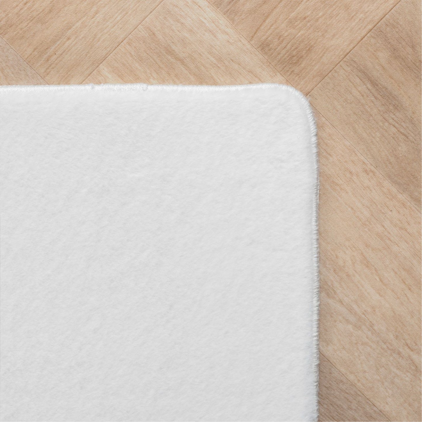 Läufer Teppich Weiss 6x1 cm – Waschbarer Kurzflorteppicheteppiche, rutschfest & weich, modernes einfarbiges Design für Schlafzimmer, Küche & Flur