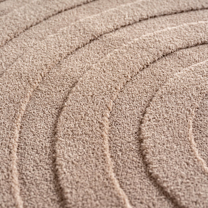 Skandinavischer Boho Teppich Einfarbig Beige 8x15 cm, Deko Teppich, Weich & Pflegeleicht, Waschbar, 3D-Effekt, Teppich für Wohnzimmer und Schlafzimmer, Läufer Teppich