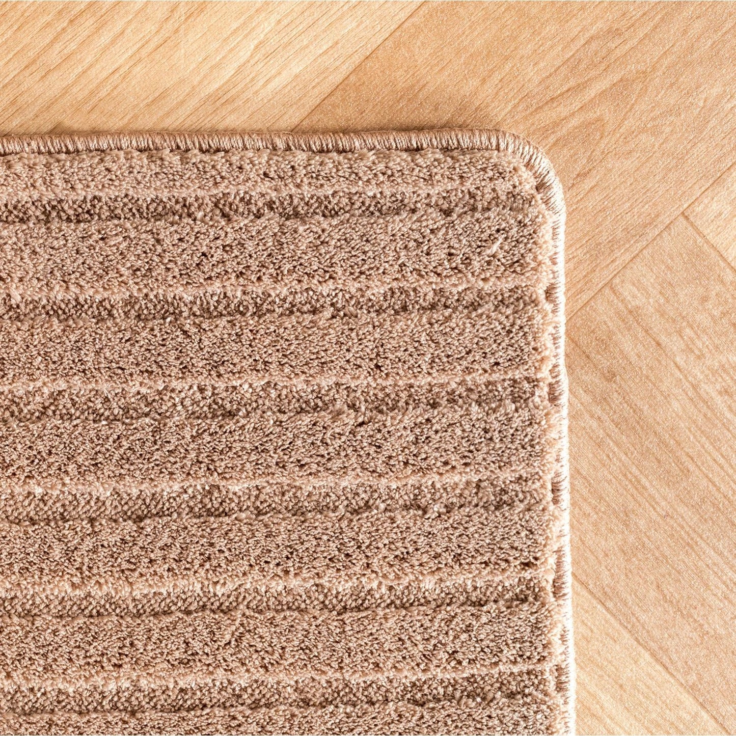 Einfarbiger Skandinavischer Boho Teppich Beige 8x15 cm, Weicher Waschbarer Deko Teppich mit 3D-Effekt, Pflegeleichter Läufer Teppich Wohnzimmer und Schlafzimmer