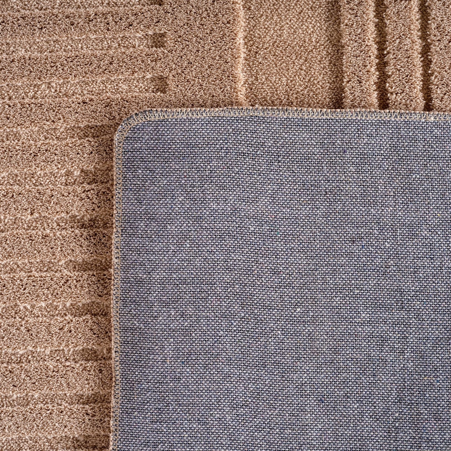 Einfarbiger Skandinavischer Boho Teppich Beige 8x15 cm, Weicher Waschbarer Deko Teppich mit 3D-Effekt, Pflegeleichter Läufer Teppich Wohnzimmer und Schlafzimmer