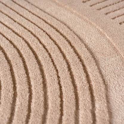 Einfarbiger Skandinavischer Boho Teppich Beige 8x15 cm, Weicher Waschbarer Deko Teppich mit 3D-Effekt, Pflegeleichter Läufer Teppich Wohnzimmer und Schlafzimmer