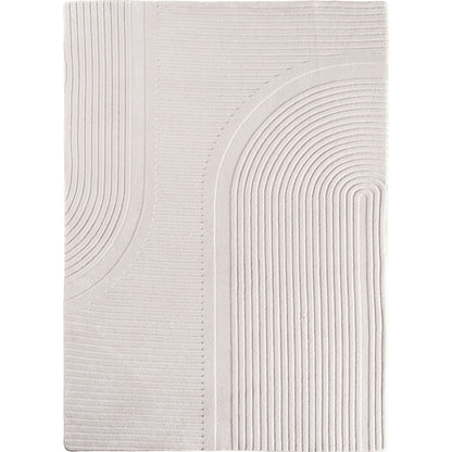 Einfarbiger Skandinavischer Boho Teppich Creme 8x15 cm, Weicher Waschbarer Deko Teppich mit 3D-Effekt, Pflegeleichter Läufer Teppich Wohnzimmer und Schlafzimmer