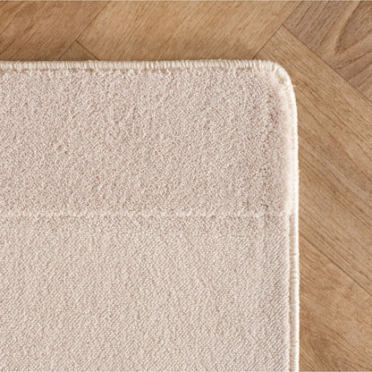 Skandinavischer Teppich, Boho Design, Einfarbig Creme 8x15 cm, Pflegeleicht & Weicher Deko Teppich, Waschbar mit 3D-Effekt, Kleiner Teppich für Wohnzimmer & Schlafzimmer