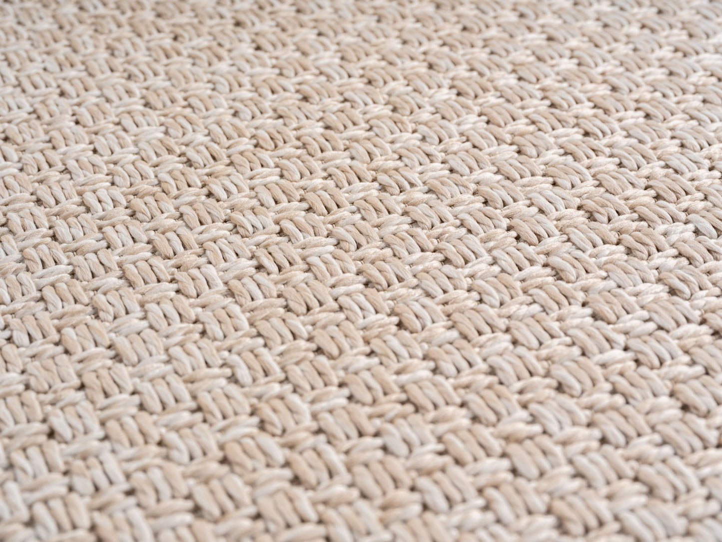 In- & Outdoorteppiche Beige 8x25 cm Läufer, Wetterfest & UV-beständig, Ideal für Küche, Balkon, Terrasse, Wohnzimmer und Esszimmer, Einfarbig im Boho-Stil.