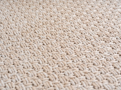 In- & Outdoorteppiche Beige 8x25 cm Läufer, Wetterfest & UV-beständig, Ideal für Küche, Balkon, Terrasse, Wohnzimmer und Esszimmer, Einfarbig im Boho-Stil.