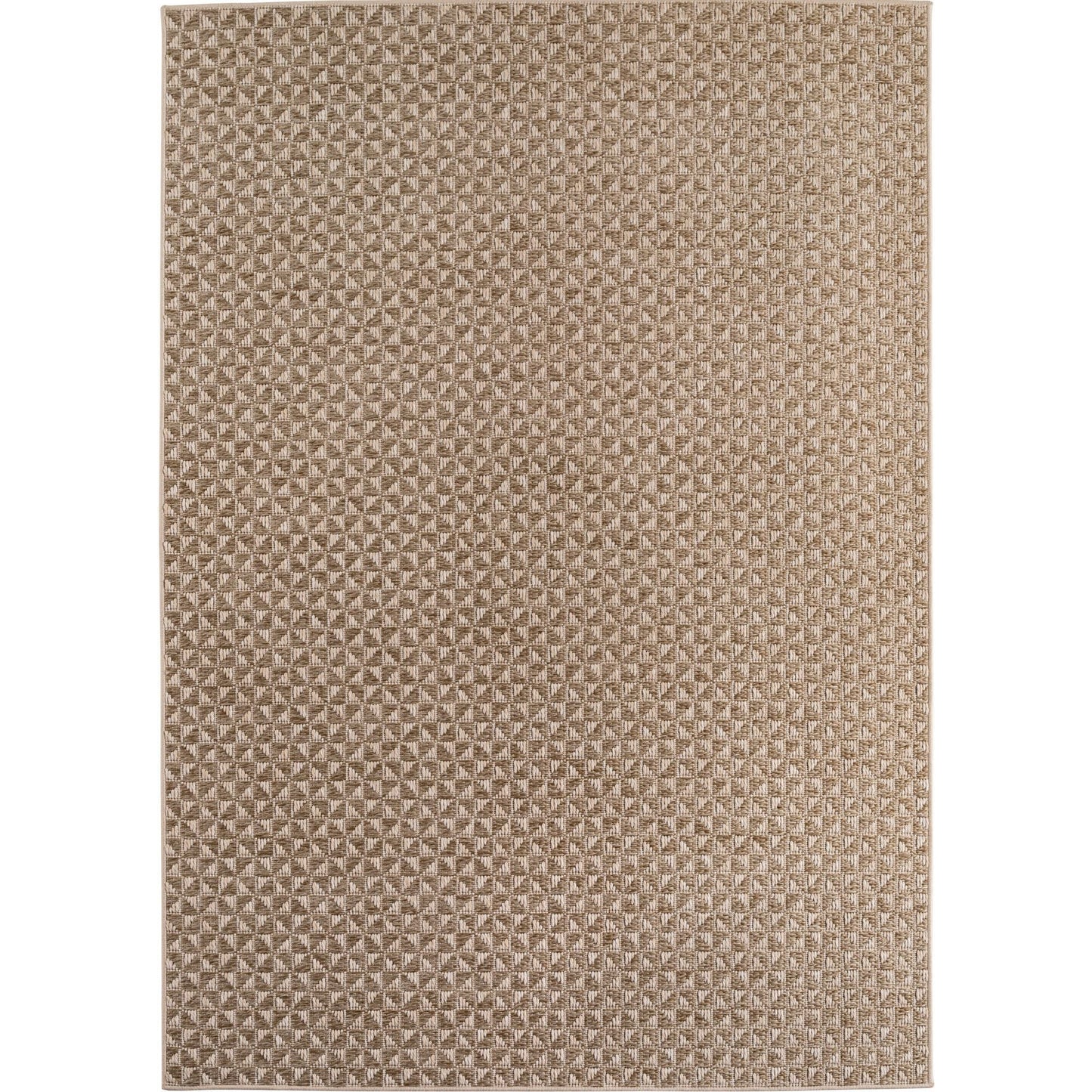 In- & Outdoorteppiche Beige 8x25 cm Läufer, Wetterfest & UV-beständig, Ideal für Küche, Balkon, Terrasse, Wohnzimmer und Esszimmer, Karo-Design im Boho-Stil