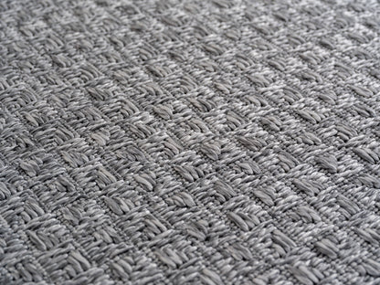 In- & Outdoorteppiche Grau 8x15 cm Läufer, Wetterfest & UV-beständig, Ideal für Küche, Balkon, Terrasse, Wohnzimmer und Esszimmer, Karo-Design im Boho-Stil