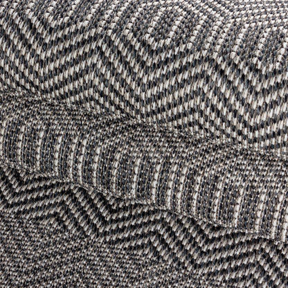 Outdoorteppiche, Boho-Design, Farbe Grau, Teppich für Terasse-Balkon-Küche, Rücken aus Polypropylen