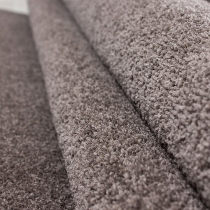 Kurzflorteppiche, Unicolor - Einfarbig, Farbe Mokka, Teppich für Wohnzimmer, Rücken aus Filz