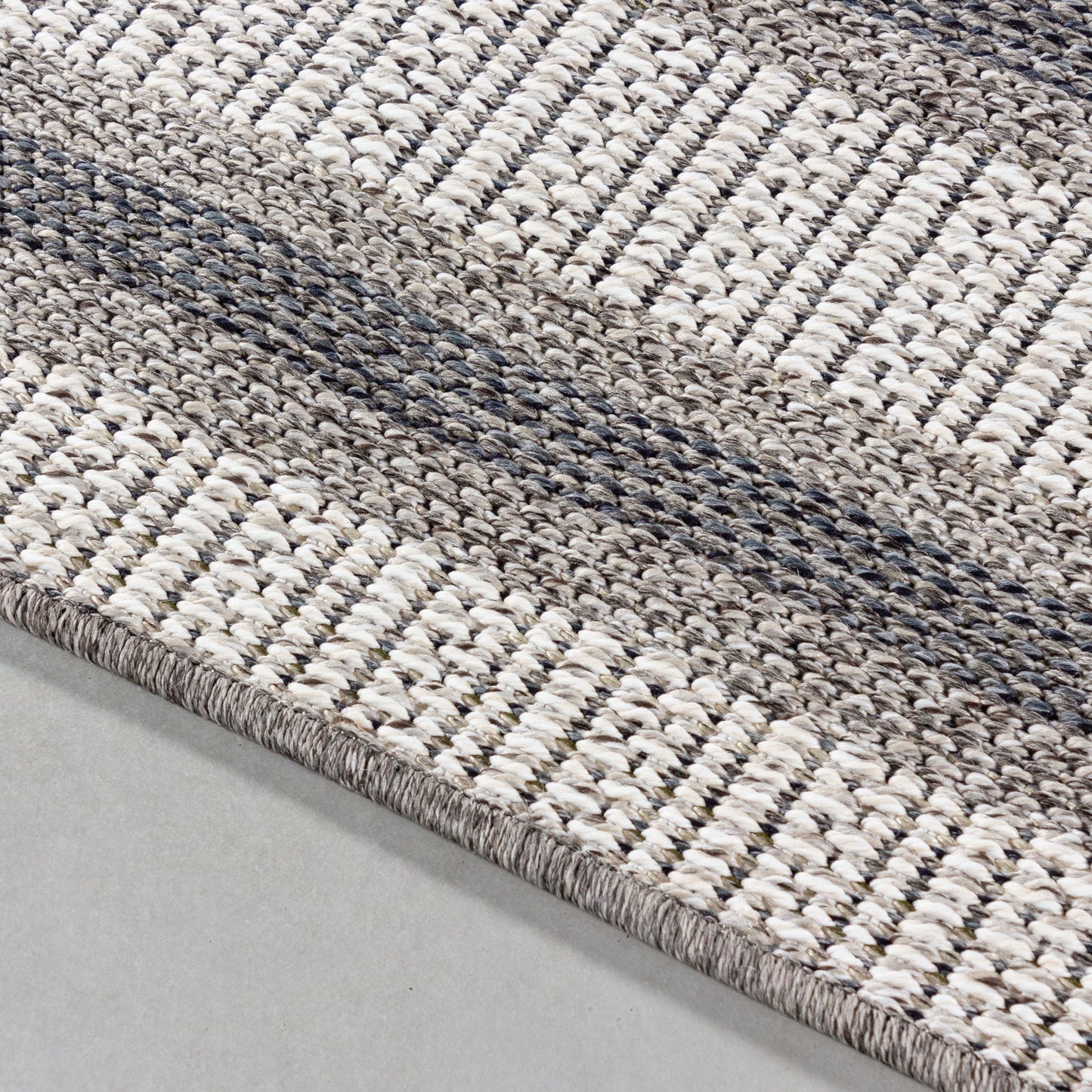 Outdoorteppiche, Bordüre Design, Farbe Creme, Teppich für Terasse-Balkon-Küche, Rücken aus Polypropylen