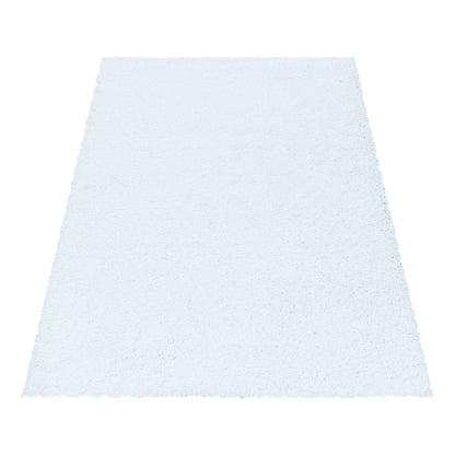 Hochflorteppiche, Unicolor - Einfarbig, Farbe Weiß, Teppich für Wohnzimmer, Rücken aus Jute