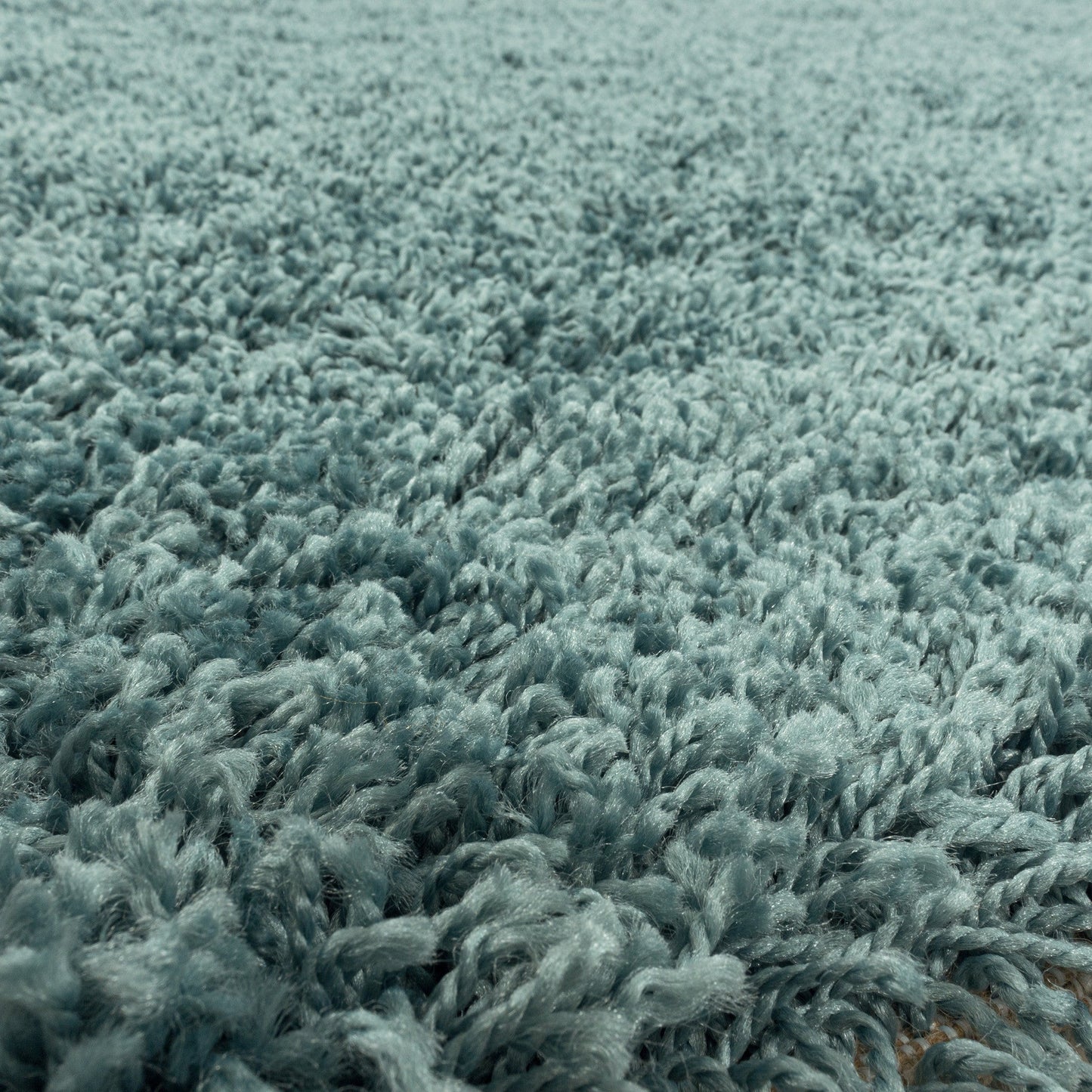 Hochflorteppiche, Unicolor - Einfarbig, Farbe Türkis, Teppich für Wohnzimmer, Rücken aus Jute