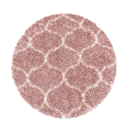 Hochflorteppiche, Skandinavisches Design, Farbe Rosa, Teppich für Wohnzimmer, Rücken aus Jute