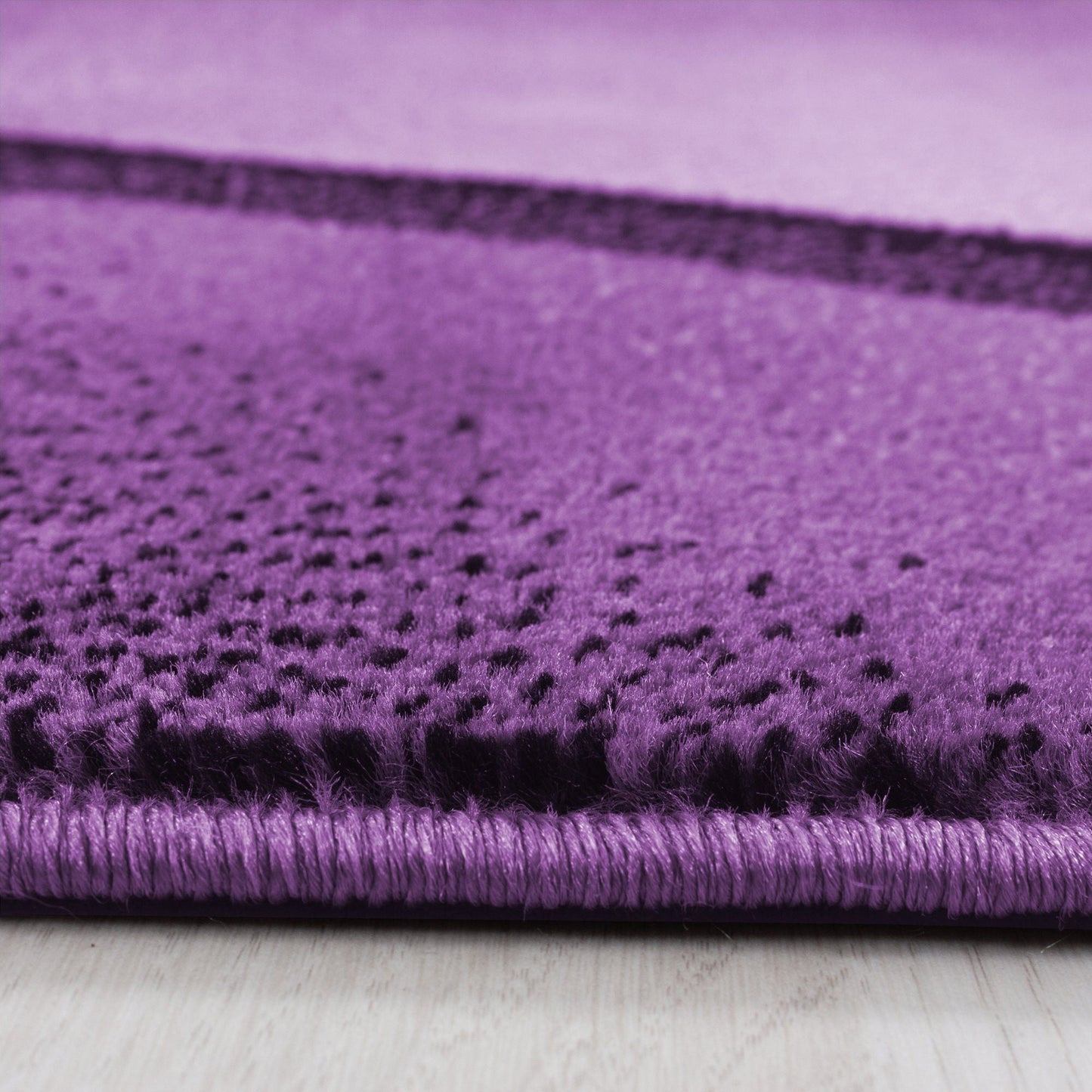 Kurzflorteppiche, Ombre Design, Farbe Violett, Teppich für Wohnzimmer, Rücken aus Jute