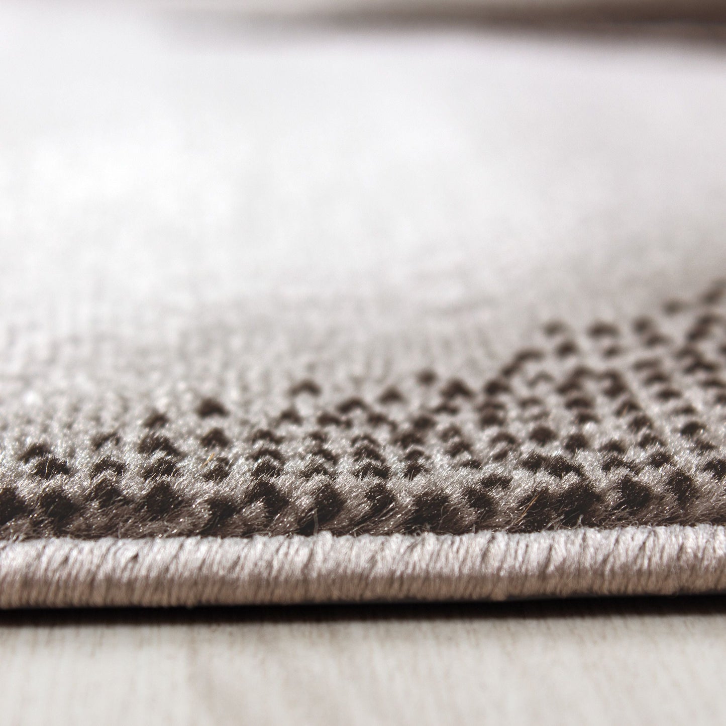 Kurzflorteppiche, Abstrakt Wellen Design, Farbe Braun, Teppich für Wohnzimmer, Rücken aus Jute