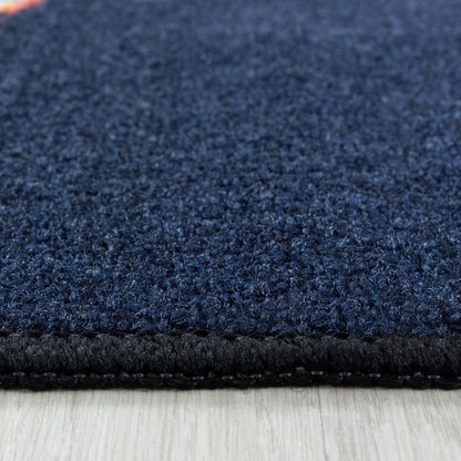 Kinderteppiche, Weltraum Design, Farbe Marineblau, Teppich für Kinderzimmer, Rücken aus Latex