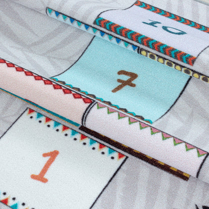 Kinderteppiche, Himmel und Hölle, Farbe Grau, Teppich für Kinderzimmer, Rücken aus Latex