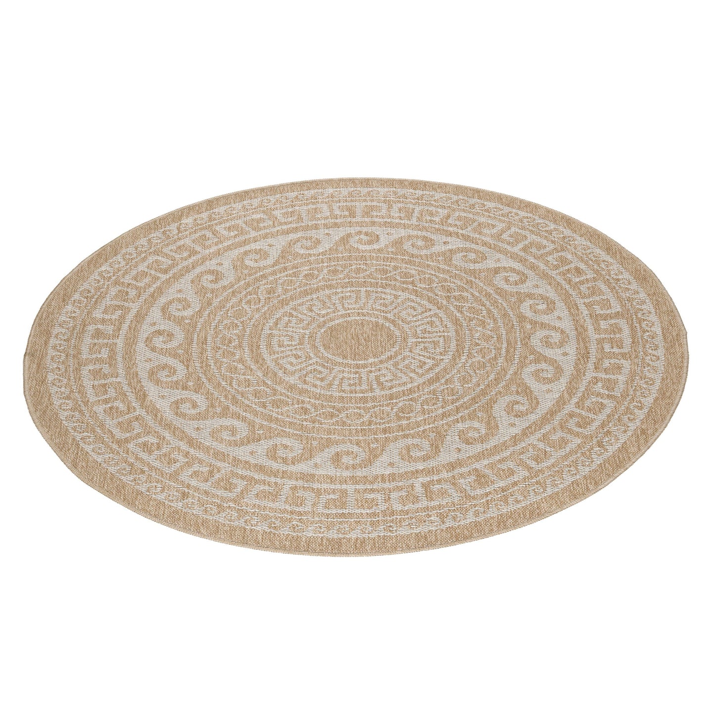 Outdoorteppiche, Vintage Design, Farbe Beige, Teppich für Terasse-Balkon-Küche, Rücken aus Polypropylen