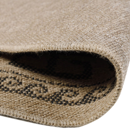 Outdoorteppiche, Vintage Design, Farbe Schwarz, Teppich für Terasse-Balkon-Küche, Rücken aus Polypropylen