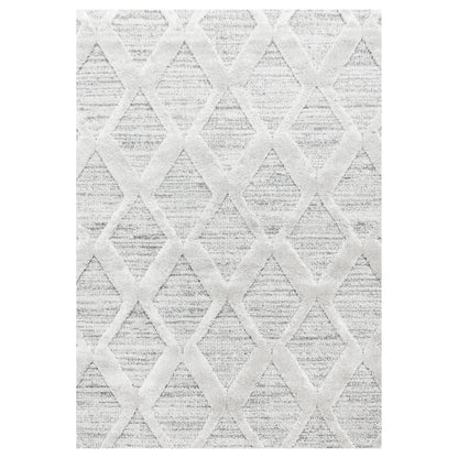 Hochflorteppiche, Boho-Design, Farbe Grau, Teppich für Wohnzimmer, Rücken aus Jute