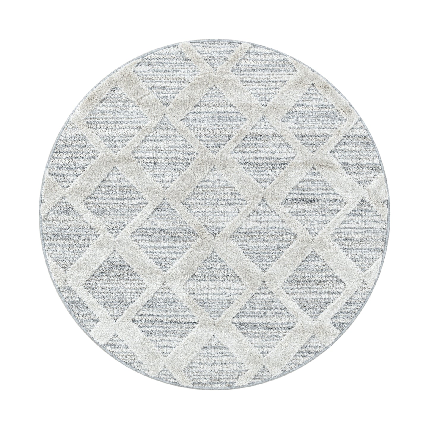 Hochflorteppiche, Boho-Design, Farbe Grau, Teppich für Wohnzimmer, Rücken aus Jute