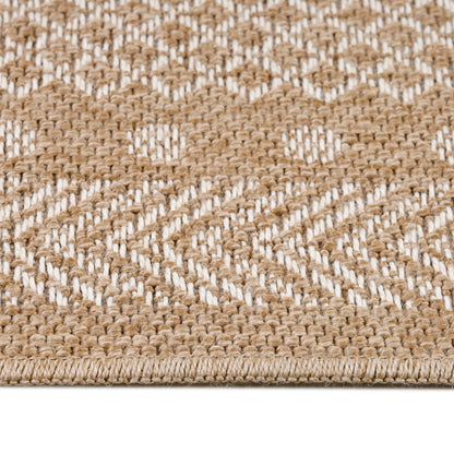Outdoorteppiche, Vintage Design, Farbe Beige, Teppich für Terasse-Balkon-Küche, Rücken aus Polypropylen