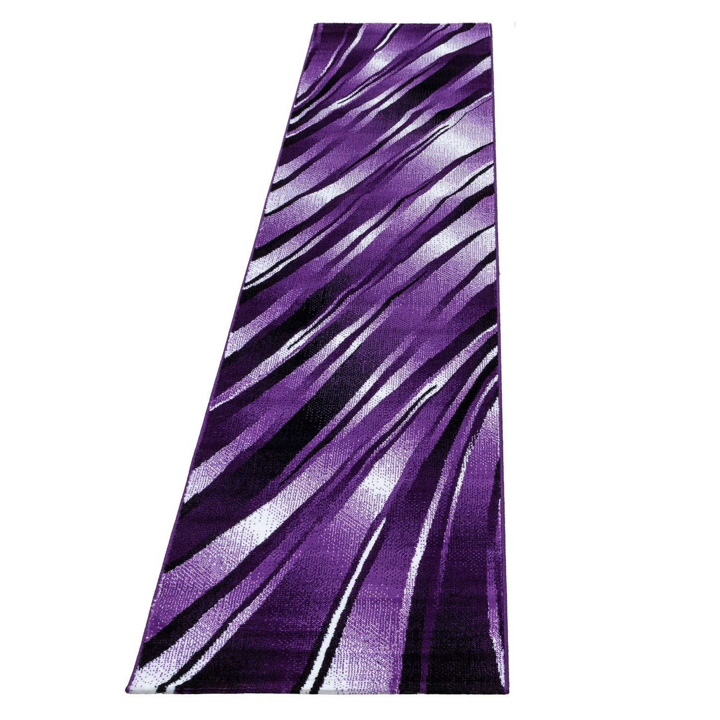 Kurzflorteppiche, Abstrakt Wellen Design, Farbe Violett, Teppich für Wohnzimmer, Rücken aus Jute