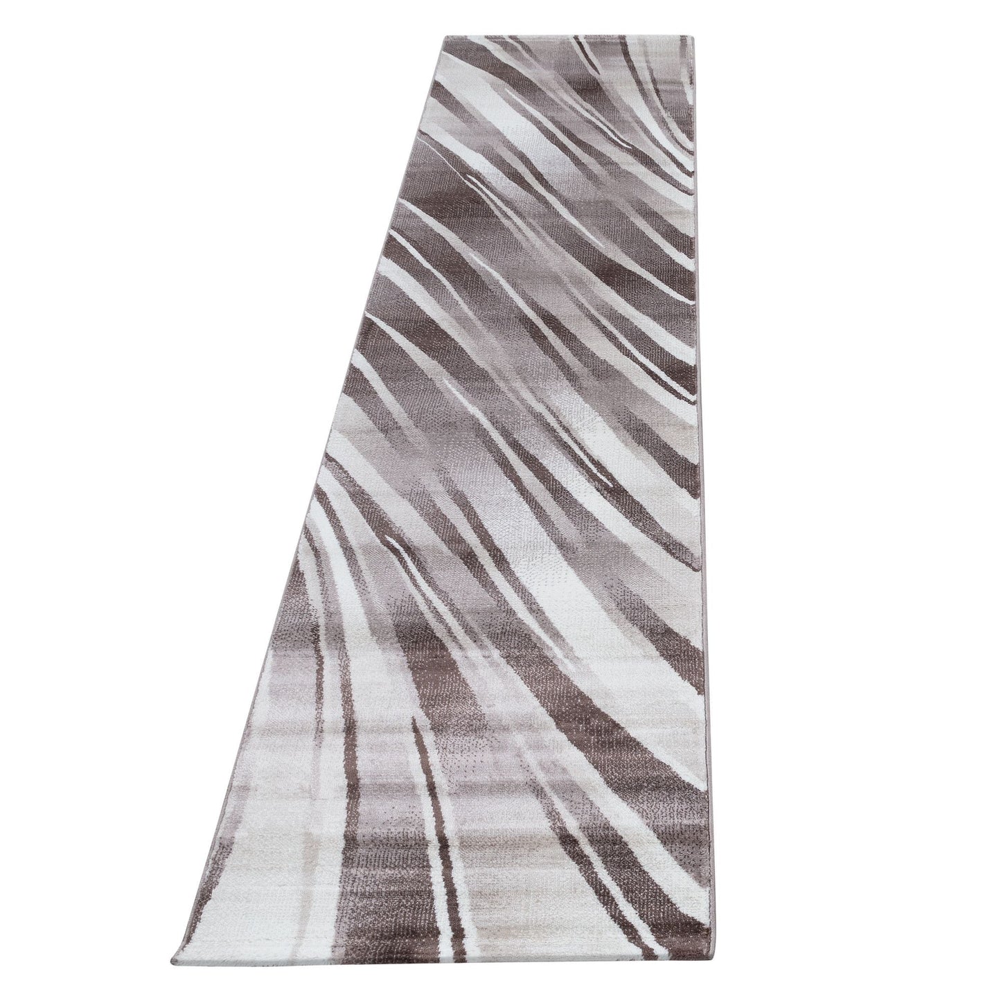 Kurzflorteppiche, Abstrakt Wellen Design, Farbe Braun, Teppich für Wohnzimmer, Rücken aus Jute