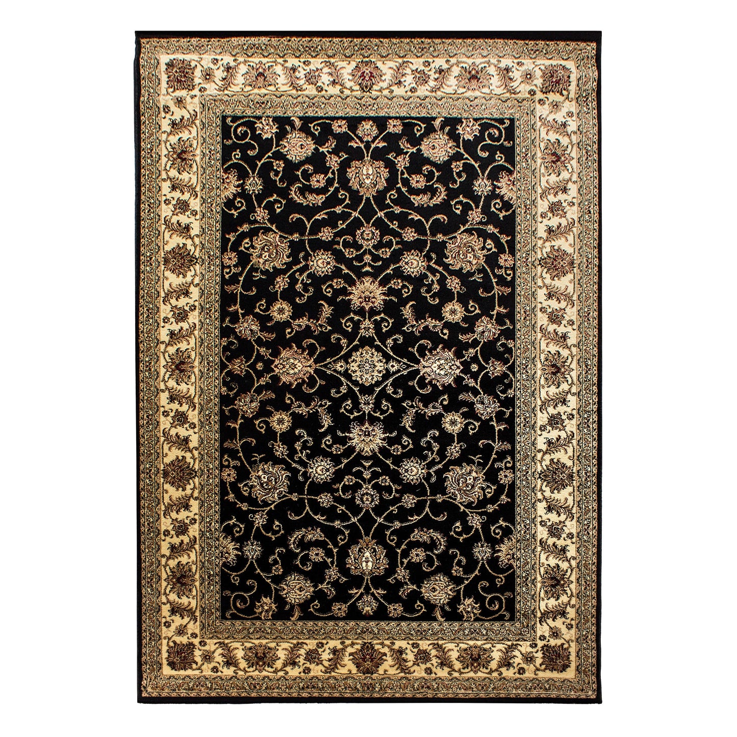 Klassische & Orientteppiche, Orientalisch Design, Farbe Schwarz, Teppich für Wohnzimmer, Rücken aus Jute