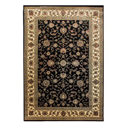 Klassische & Orientteppiche, Orientalisch Design, Farbe Schwarz, Teppich für Wohnzimmer, Rücken aus Jute