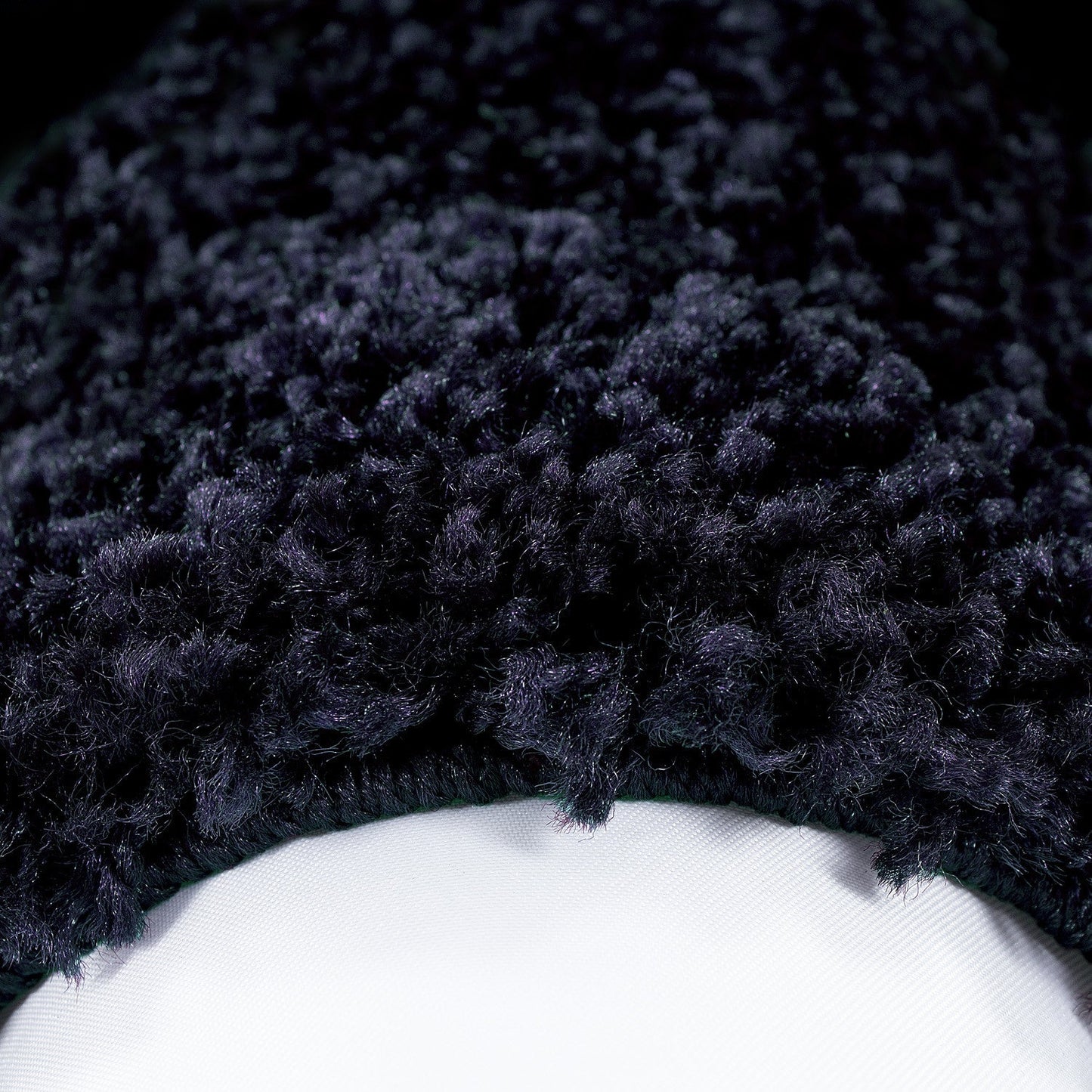 Hochflorteppiche, Bordüre Design, Farbe Marineblau, Teppich für Wohnzimmer, Rücken aus Jute