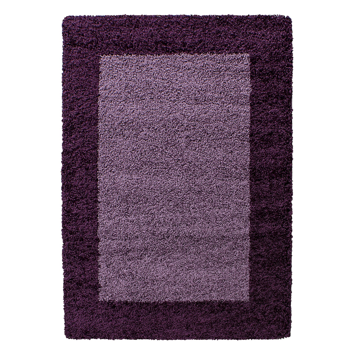 Hochflorteppiche, Bordüre Design, Farbe Violett, Teppich für Wohnzimmer, Rücken aus Jute