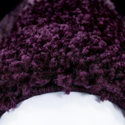 Hochflorteppiche, Bordüre Design, Farbe Violett, Teppich für Wohnzimmer, Rücken aus Jute