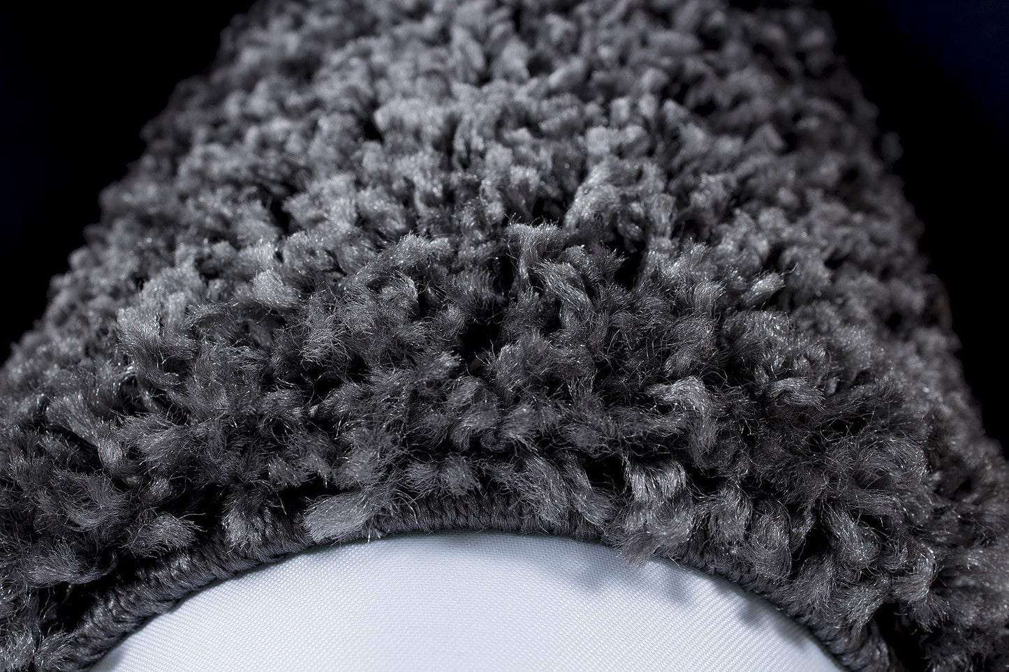 Hochflorteppiche, Bordüre Design, Farbe Grau, Teppich für Wohnzimmer, Rücken aus Jute