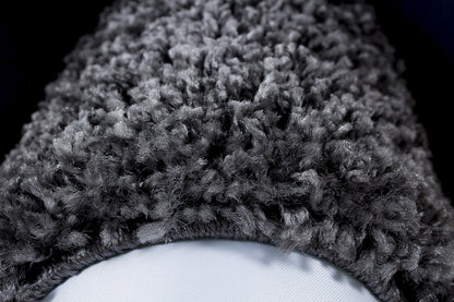 Hochflorteppiche, Bordüre Design, Farbe Grau, Teppich für Wohnzimmer, Rücken aus Jute