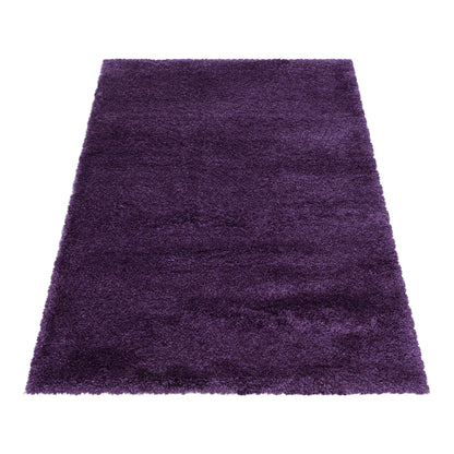 Hochflorteppiche, Unicolor - Einfarbig, Farbe Violett, Teppich für Wohnzimmer, Rücken aus Jute