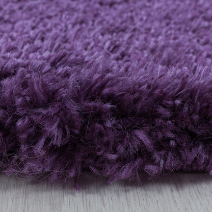 Hochflorteppiche, Unicolor - Einfarbig, Farbe Violett, Teppich für Wohnzimmer, Rücken aus Jute