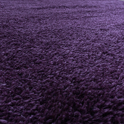 Hochflorteppiche, Unicolor - Einfarbig, Farbe Violett, Teppich für Wohnzimmer, Rücken aus Jute