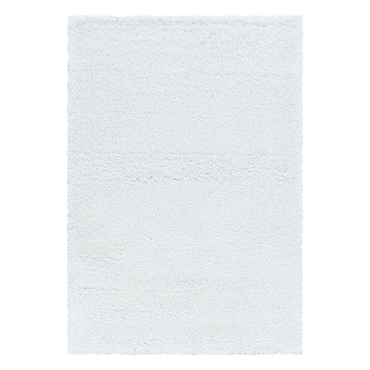 Hochflorteppiche, Unicolor - Einfarbig, Farbe Weiß, Teppich für Wohnzimmer, Rücken aus Jute