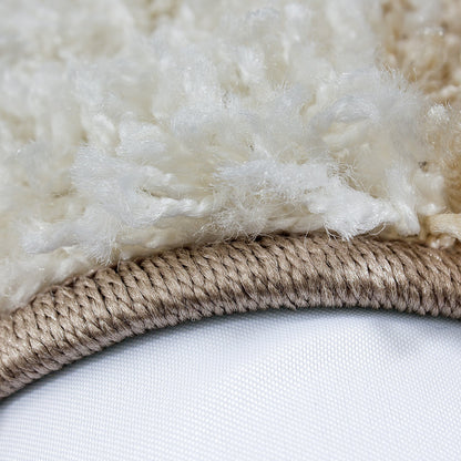 Hochflorteppiche, Kariert Design, Farbe Mokka, Teppich für Wohnzimmer, Rücken aus Jute