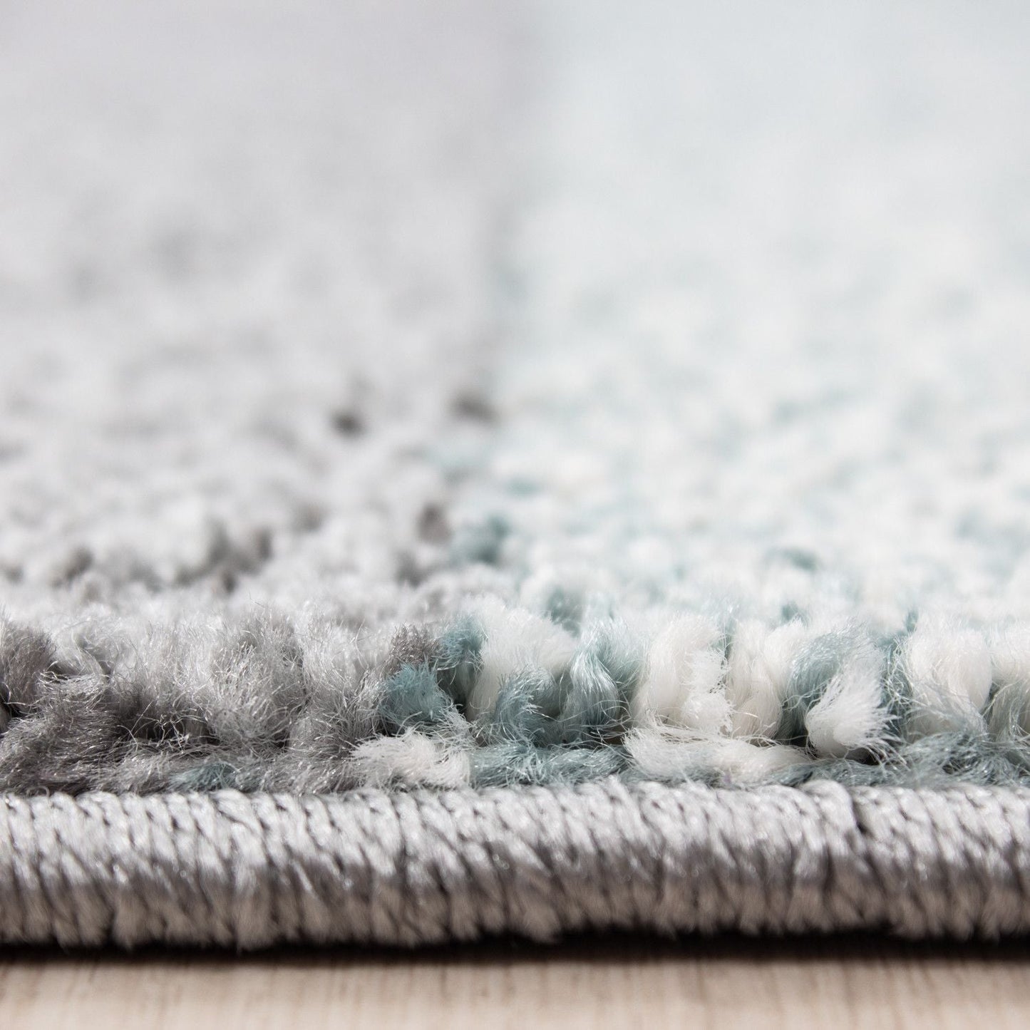 Kurzflorteppiche, Kariert Design, Farbe Blau, Teppich für Wohnzimmer, Rücken aus Jute