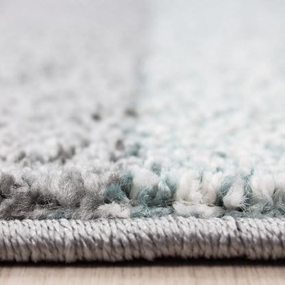 Kurzflorteppiche, Kariert Design, Farbe Blau, Teppich für Wohnzimmer, Rücken aus Jute