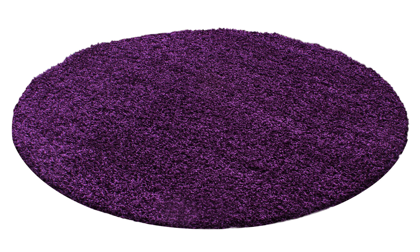 Hochflorteppiche, Unicolor - Einfarbig, Farbe Violett, Teppich für Wohnzimmer, Rücken aus Jute