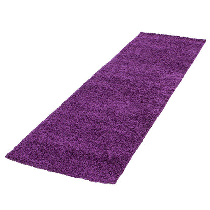 Hochflorteppiche, Unicolor - Einfarbig, Farbe Violett, Teppich für Wohnzimmer, Rücken aus Jute