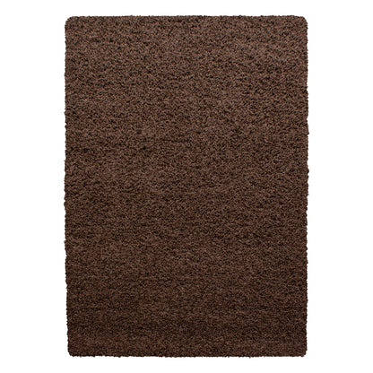 Hochflorteppiche, Unicolor - Einfarbig, Farbe Braun, Teppich für Wohnzimmer, Rücken aus Jute