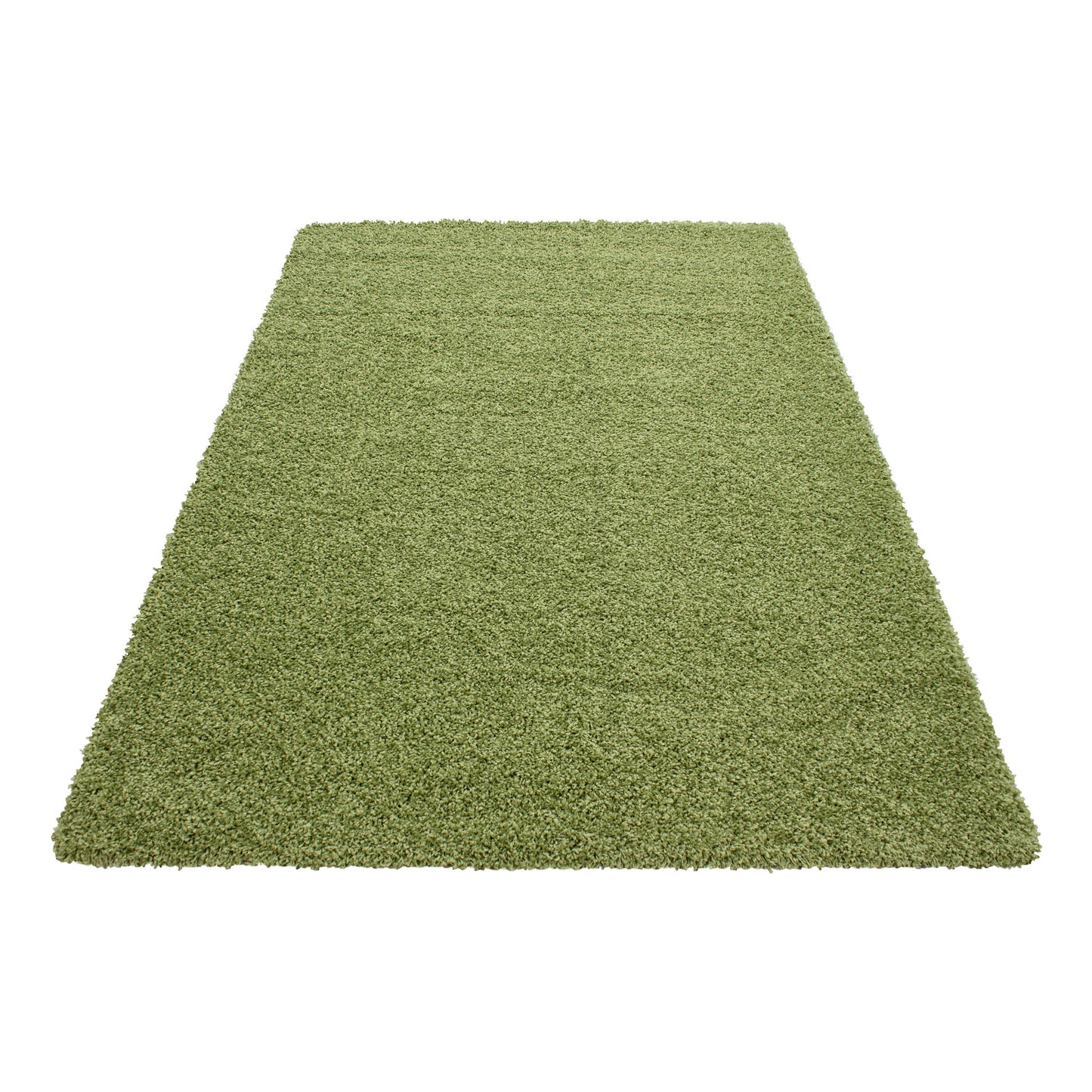 Hochflorteppiche, Unicolor - Einfarbig, Farbe Grün, Teppich für Wohnzimmer, Rücken aus Jute