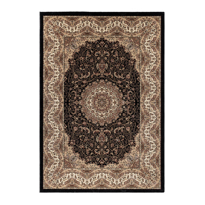 Klassische & Orientteppiche, Orientalisch Design, Farbe Schwarz, Teppich für Wohnzimmer, Rücken aus Jute