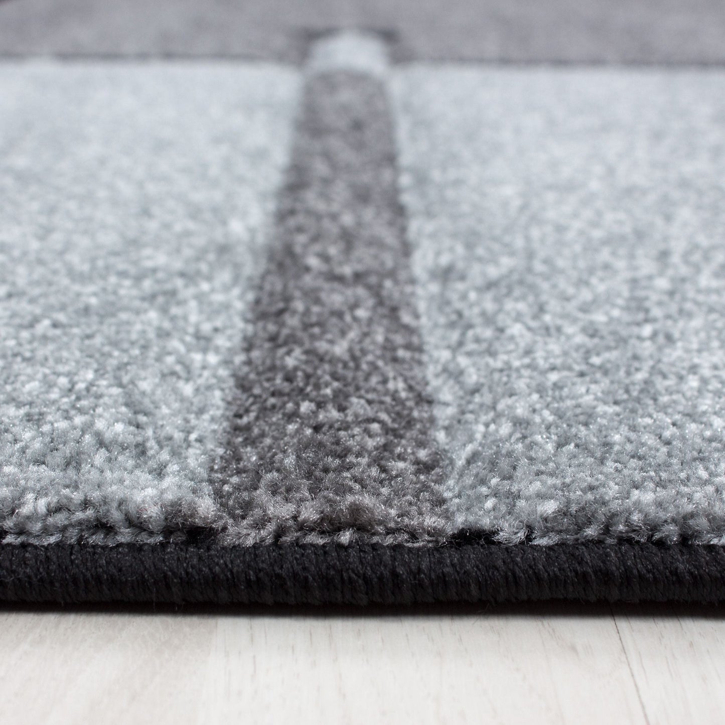 Kurzflorteppiche, Kariert Design, Farbe Grau, Teppich für Wohnzimmer, Rücken aus Jute