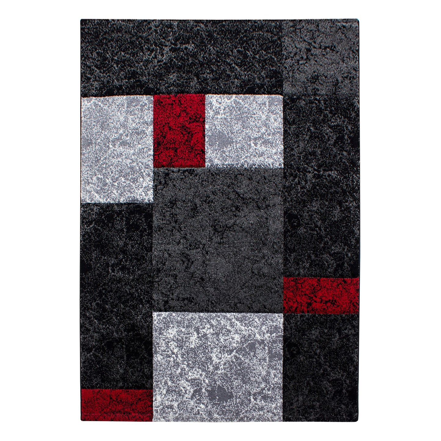 Kurzflorteppiche, Kariert Design, Farbe Rot, Teppich für Wohnzimmer, Rücken aus Jute