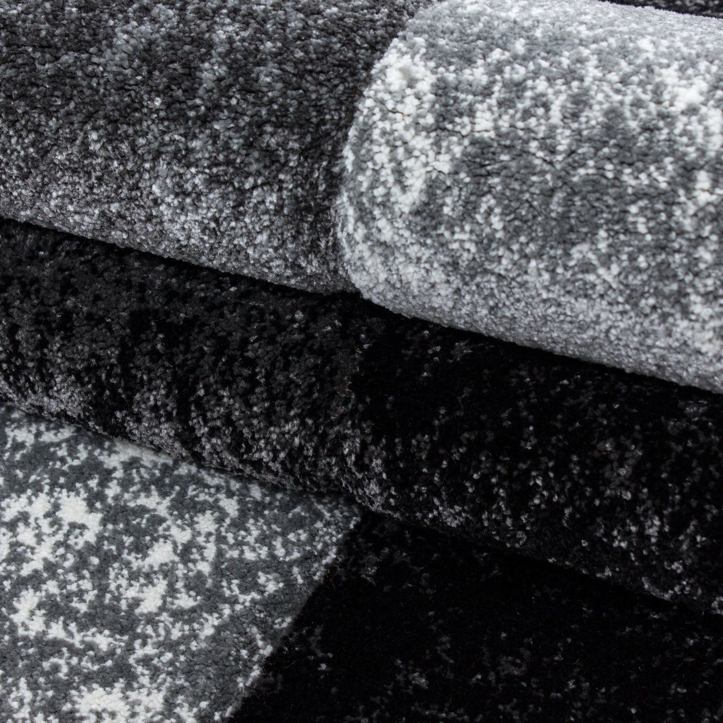 Kurzflorteppiche, Kariert Design, Farbe Schwarz, Teppich für Wohnzimmer, Rücken aus Jute